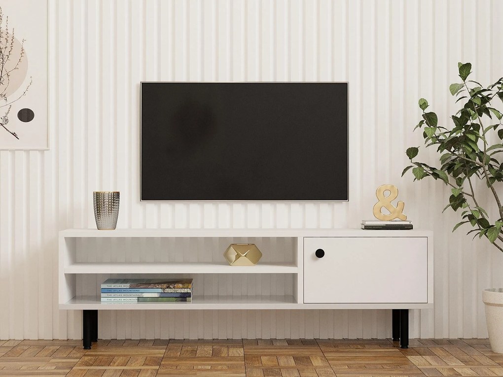 TV stolík/skrinka Lasupa (biela) . Akcia -21%. Vlastná spoľahlivá doprava až k Vám domov. 1095092