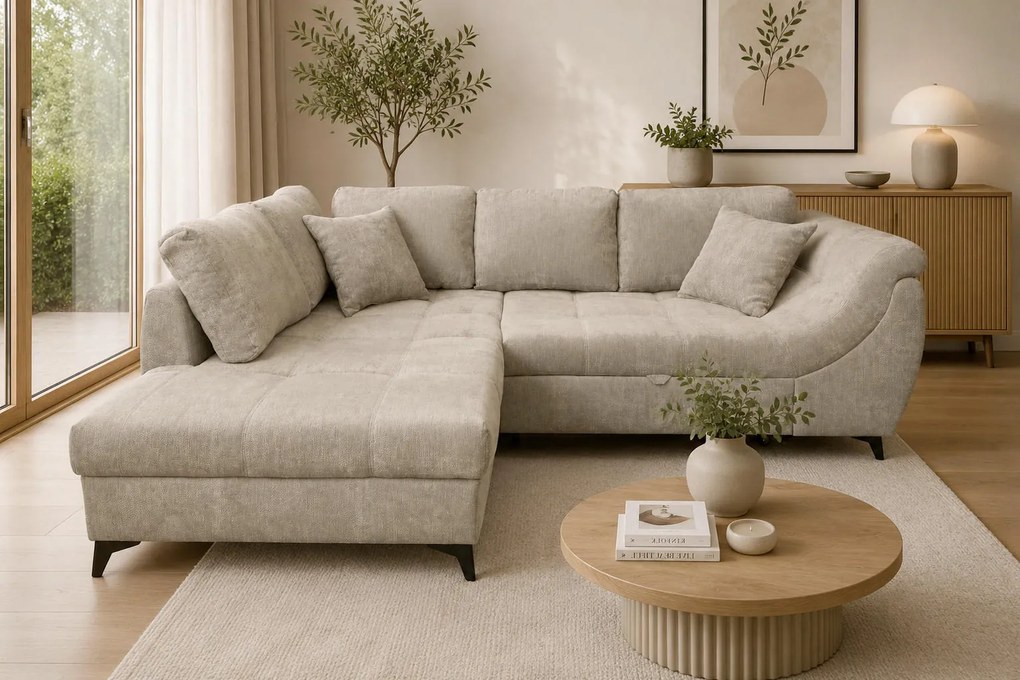 XXXLutz ROHOVÁ SEDAČKA, textil, béžová P & B - Sedačky - 00000F001705