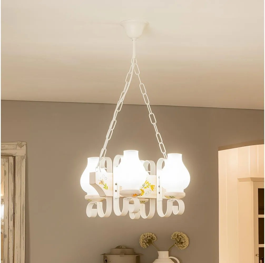 Brilagi - Luster na reťazi QUEEN 4xE14/40W/230V buk/krémová