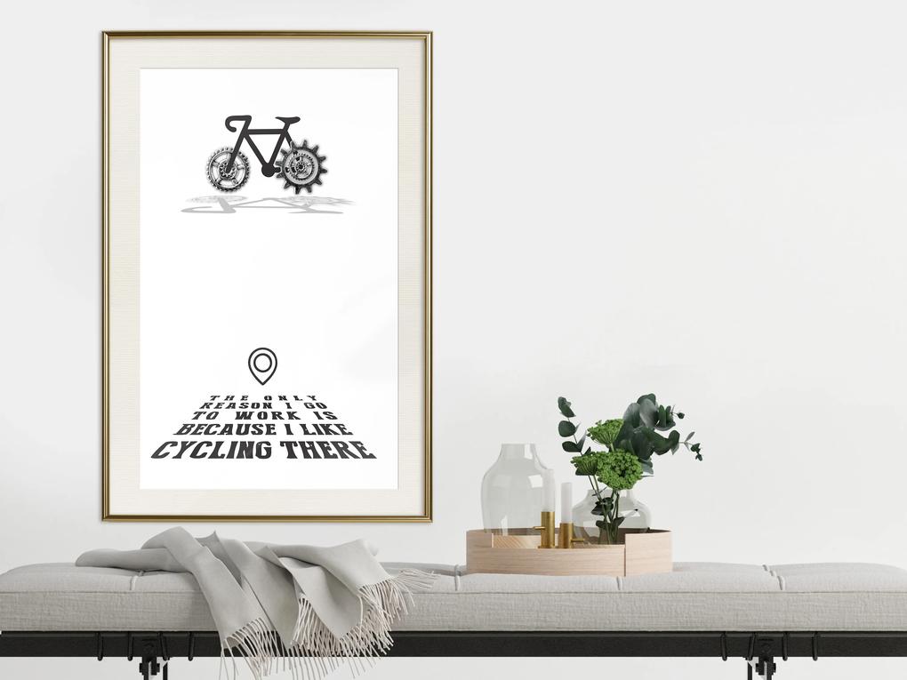 Artgeist Plagát - I like Cycling [Poster] Veľkosť: 20x30, Verzia: Zlatý rám s passe-partout