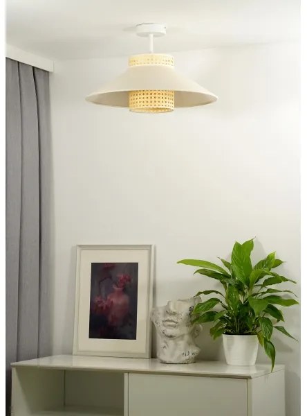 Duolla - Prisadený luster RIO RATTAN 1xE27/15W/230V pr. 45 cm béžová/ratan