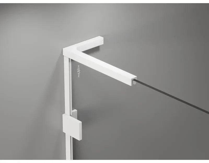 Mexen Lunar, L Duo výklopný sprchový kút 75 x 70 cm, 8mm číre sklo, biely profil, 834L-075L-070P-20-00