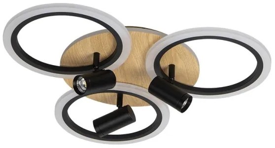 LED Stmievateľné stropné svietidlo LED/70W/230V 3000-6500K čierna/hnedá + DO