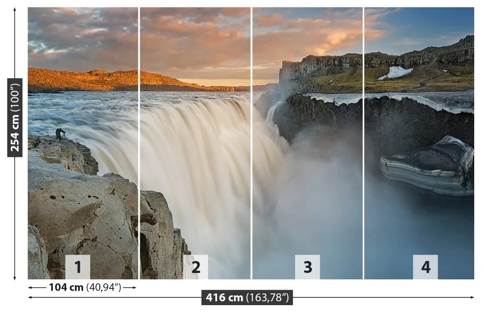 Fototapeta Vliesová Vodopád dettifoss 250x104 cm