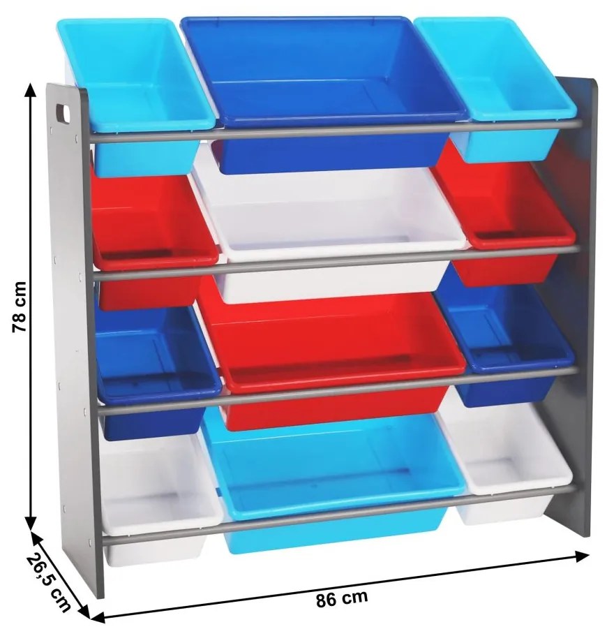 Tempo Kondela Organizér na hračky, viacfarebná/sivá, KIDO TYP 1
