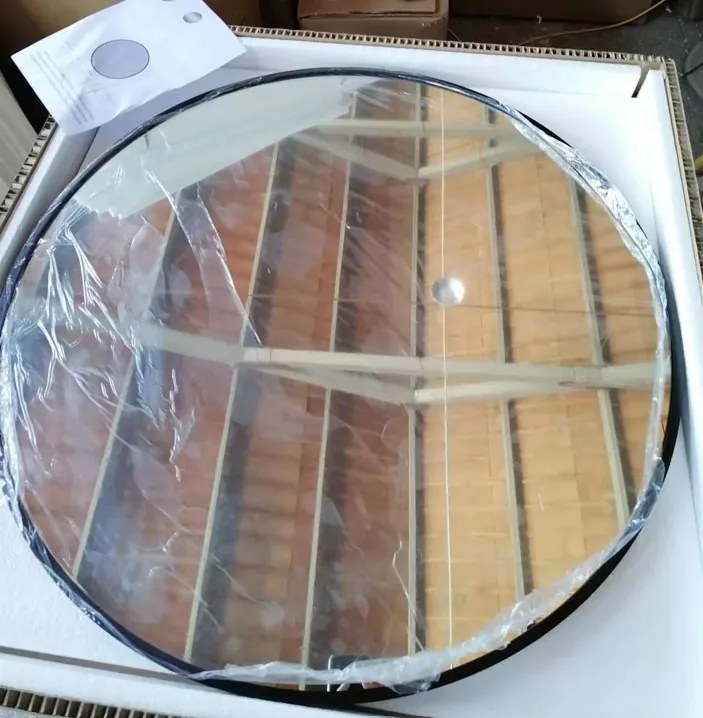 Erga Emma, okrúhle LED zrkadlo 80cm, čierny kovový rám, 1840 lm, 6500K, zadné osvetlenie, ERG-V01-201-8080-BK
