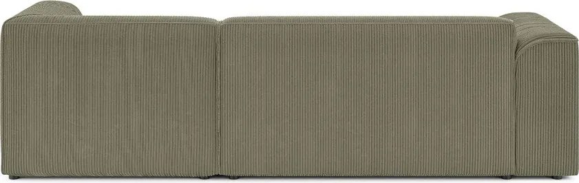 Zelená menčestrová rohová pohovka (pravý roh/s leňoškou) Merid – Ropez