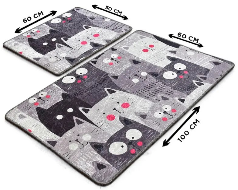 Kúpeľňová súprava koberčekov s motívom mačky