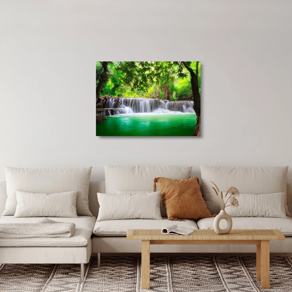 Sklenený obraz - Vodopád (70x50 cm)