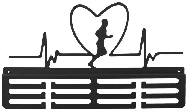 Nástenný vešiak na medaily BEŽEC čierny