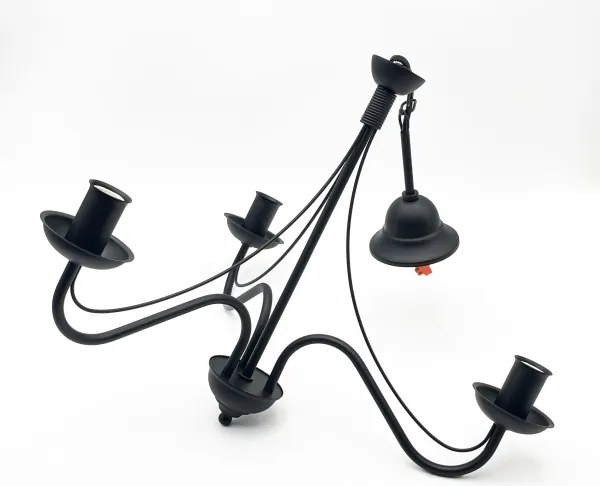 Luster na reťazi ANTON 3xE14/15W/230V čierny