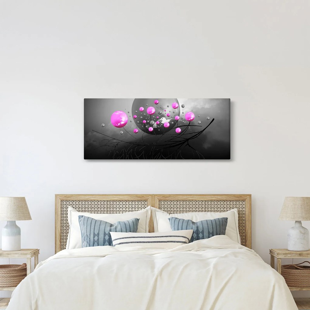 Obraz ružových gulí (120x50 cm)