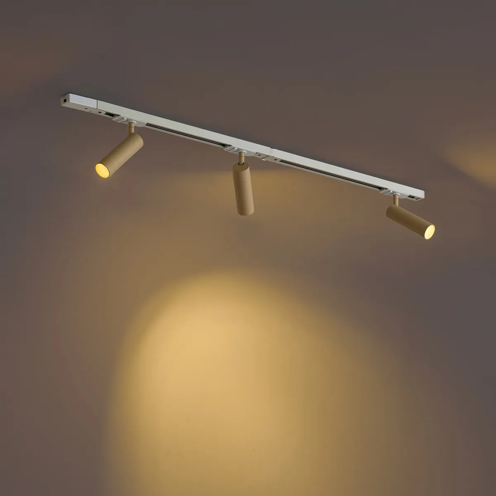 Moderný koľajnicový systém s 3 reflektormi biely s béžovou 1-fázový GU10 35mm - Iconic Jeana Luxe