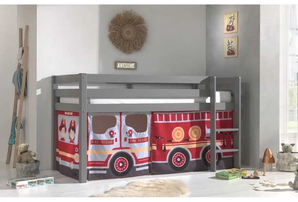 Detský záves k posteli 4 ks 195x75 cm Fire Truck – Vipack