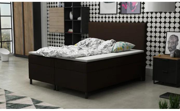 Čalúnená manželská posteľ 160x200 s nožičkami 12 cm MIRKA - hnedá