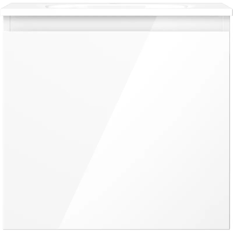 Mexen Orio, kúpeľňová skrinka 50 cm s umývadlom Vela, 1 zásuvka, biela lesklá, 91A10-05047-1-BF00-W23M00