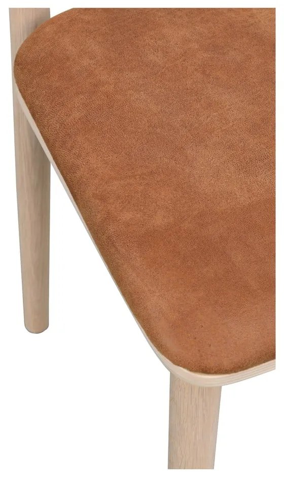 Jedálenská stolička z imitácie kože v koňakovohnedo-prírodnej farbe v súprave 2 ks Wolcott – Rowico