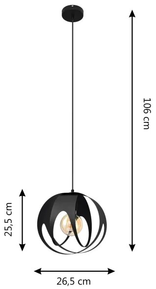 Luster na lanku MOONLIGHT 1xE27/15W/230V čierna