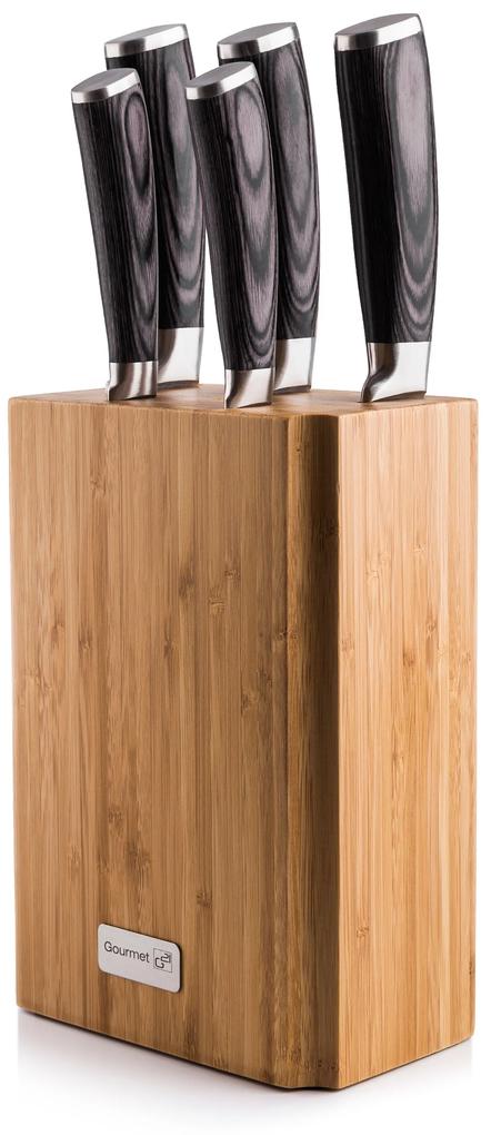 G21 Sada nožov Gourmet Stone 5 ks + bambusový blok