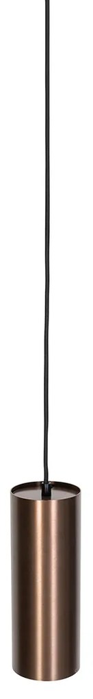 Dizajnové závesné svietidlo tmavý bronz vrátane adaptéra na koľajnicu 1-fázové - Iconic Tubo