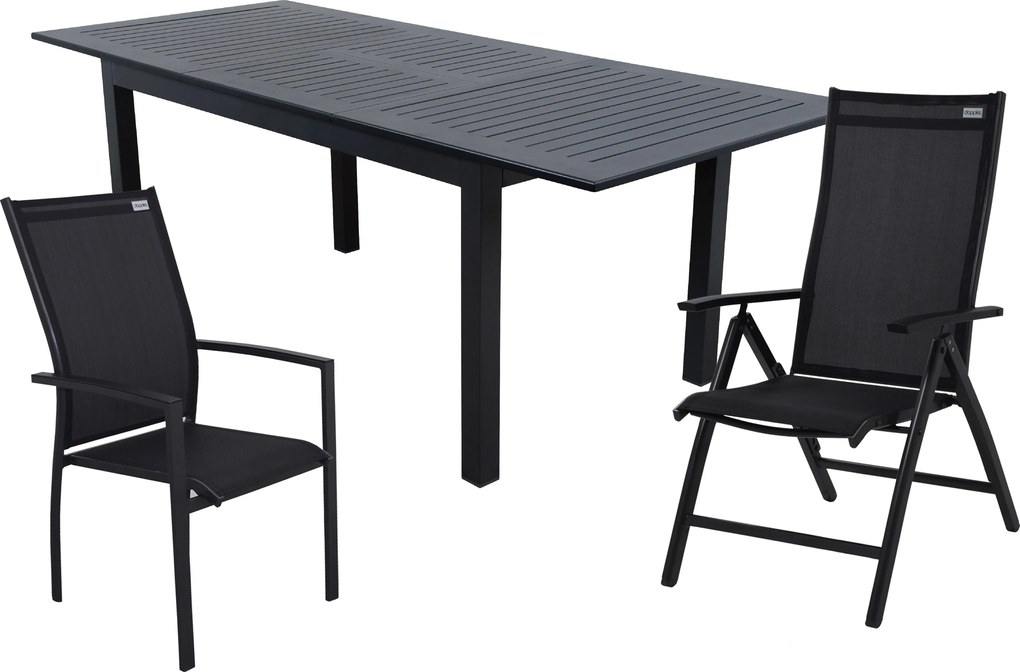 Doppler EXPERT ANTRACIT, 4 polohovacie a 2 stohovateľné kreslá, 4+2+1