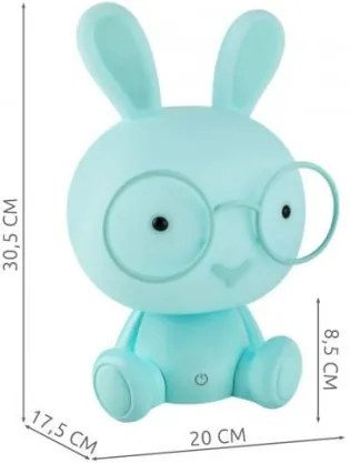 DR 7882 Nočná lampička králik s okuliarmi Modrá