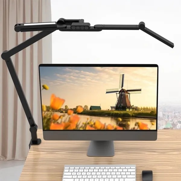 LED Stmievateľná flexibilná stolná lampa LED/24W/230V 3000-6500K CRI 92 čierna