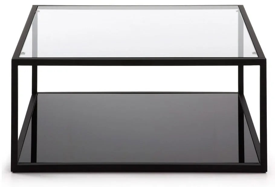 Čierny konferenčný stolík Kave Home Green Hill, 80 x 80 cm