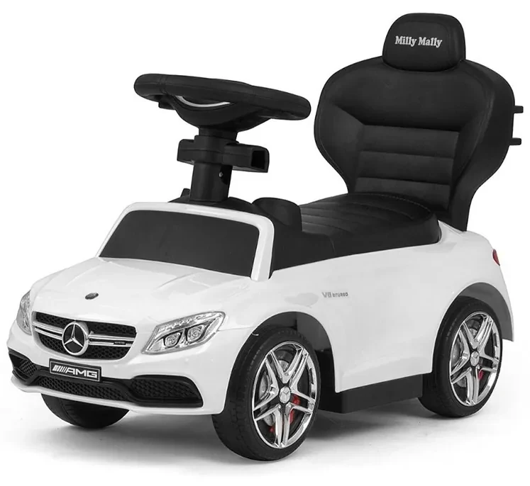 Detské odrážadlo s vodiacou tyčou Mercedes Benz AMG C63 Coupe Milly Mally white