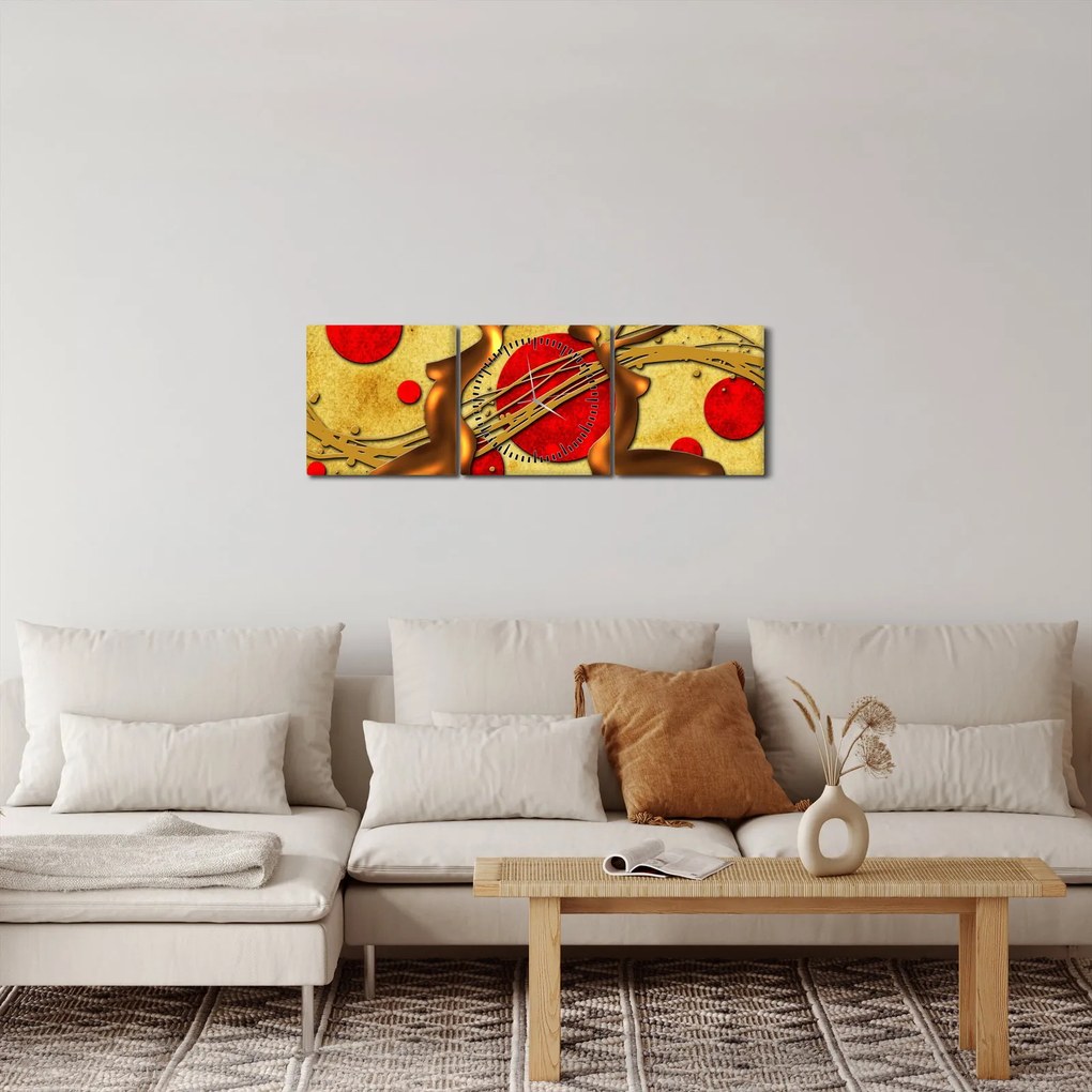 Abstraktný obraz s dvoma ženami (s hodinami) (90x30 cm)