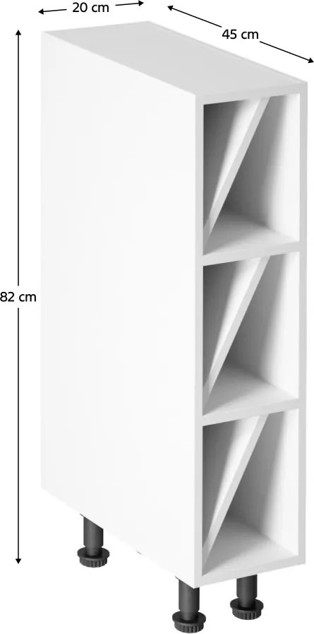 Dolný kuchynský regál D20W Aurellia (biely lesk). Vlastná spoľahlivá doprava až k Vám domov. 1015744