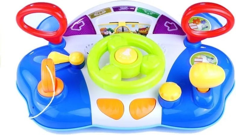 LEAN Toys Interaktívny volant pre deti s panelom zvukov