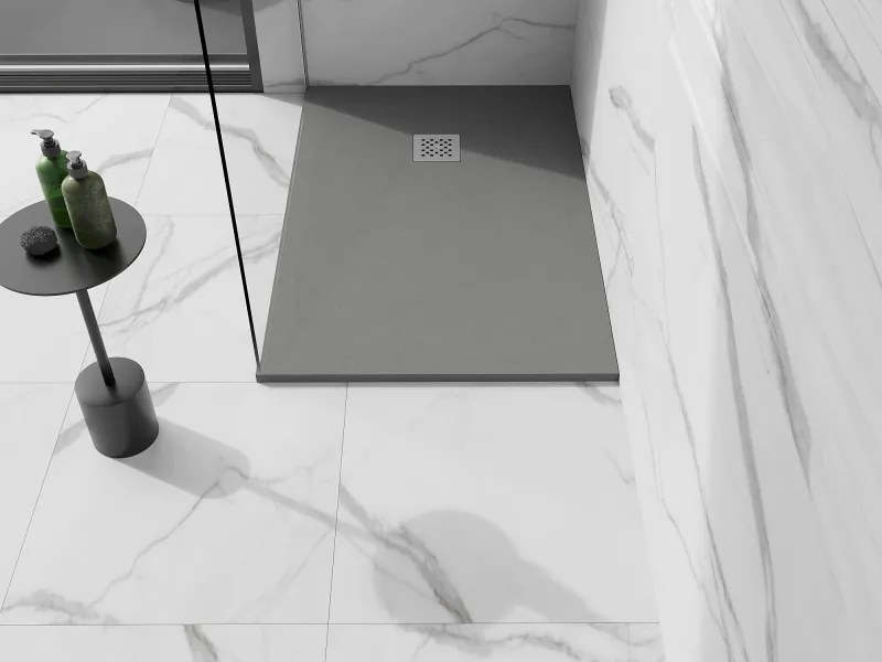 Mexen Stone+, obdĺžniková vanička z minerálneho kompozitu 130 x 90 cm, šedá-betónová, 44619013