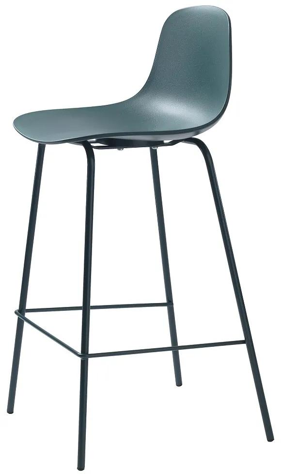 Dizajnová barová stolička Jensen petrolejová