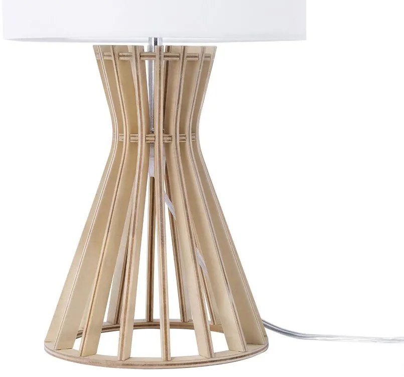 Drevená stolná lampa biela CARRION Beliani