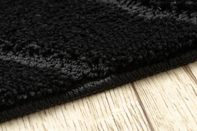 Kúpeľňový koberček SUPREME WAVES vlny, čierny kruh