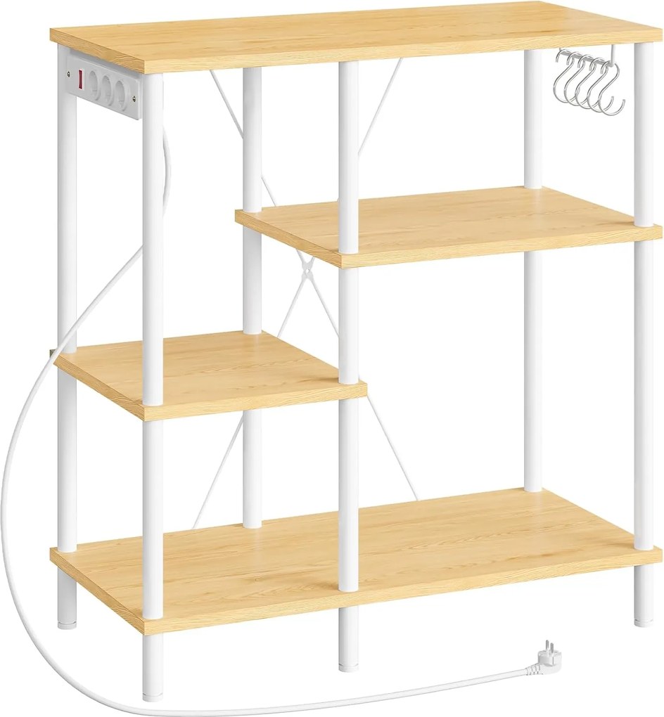 Kuchynský regál Vasagle Vitas 80 cm so zásuvkami hnedý/biely