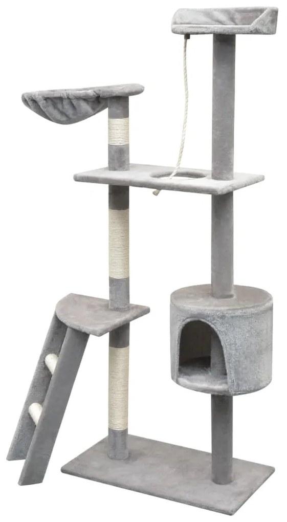 vidaXL Škrabadlo pre mačky so sisalovými stĺpikmi, 150 cm, šedé