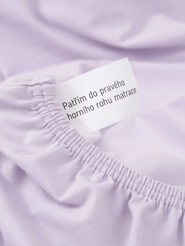 Jersey prostěradlo s elastanem 140 × 200 cm – lila
