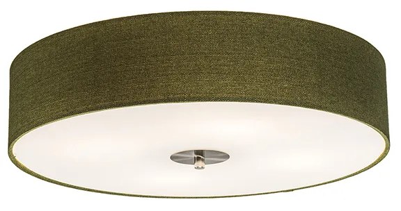 Rustikálne stropné svietidlo zelené 50 cm - Drum Jute