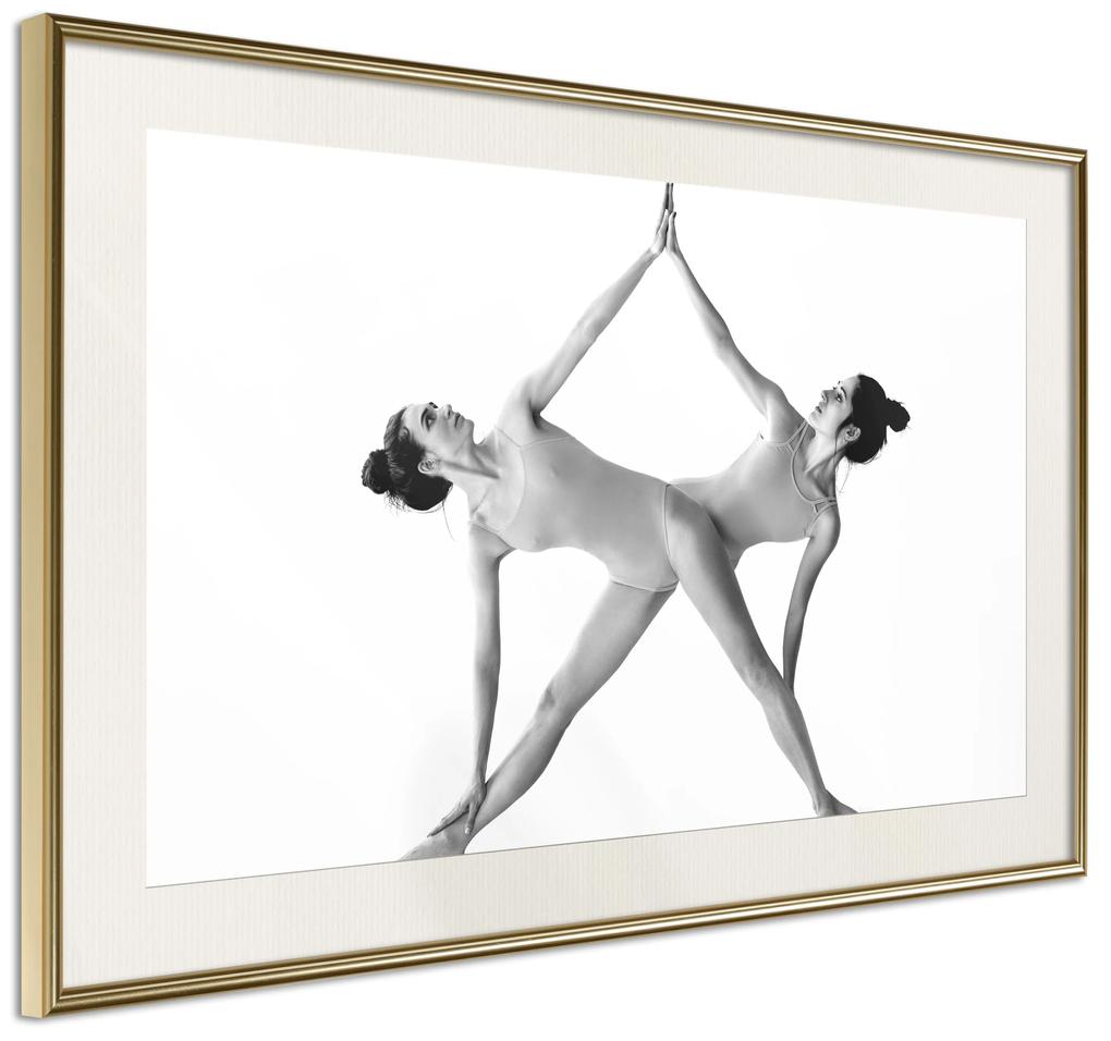 Artgeist Plagát - Yoga [Poster] Veľkosť: 30x20, Verzia: Zlatý rám s passe-partout