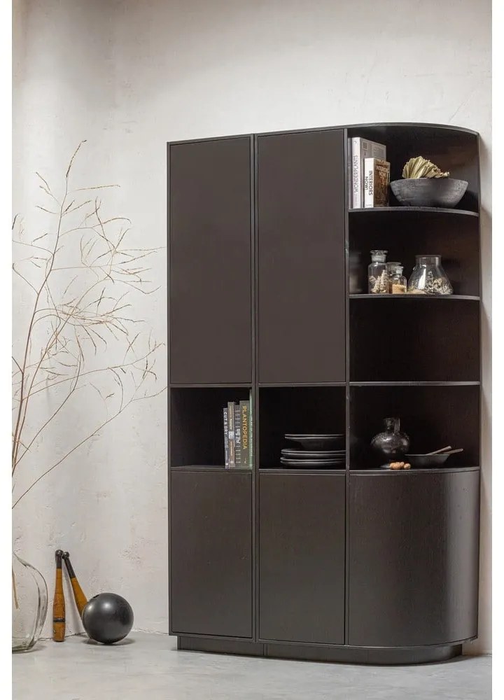 Čierna modulárna knižnica z borovicového dreva 156x210 cm Finca – WOOOD