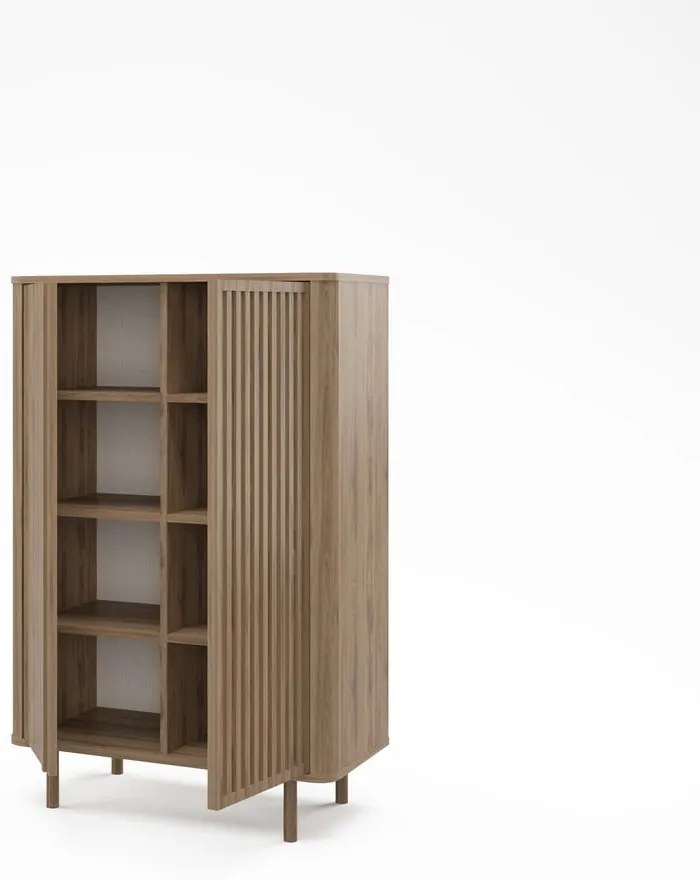 Skrinka v dekore duba v prírodnej farbe 86x130x40 cm Salma – Marckeric