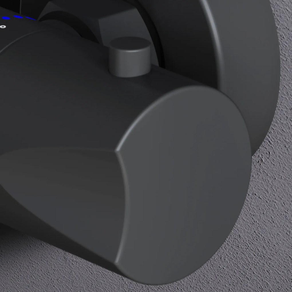 Ručná sprchová súprava AM.PM Hit F428TA46 s termostatickou sprchovou batériou, čierna