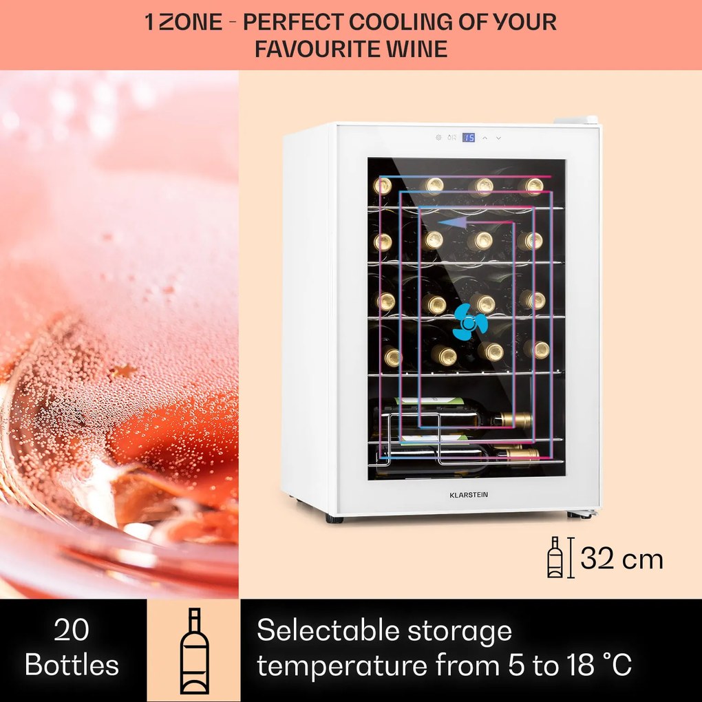 Shiraz 20 Uno, vinotéka, 53 l, 20 fliaš, 5-18°C, dotykový ovládací panel