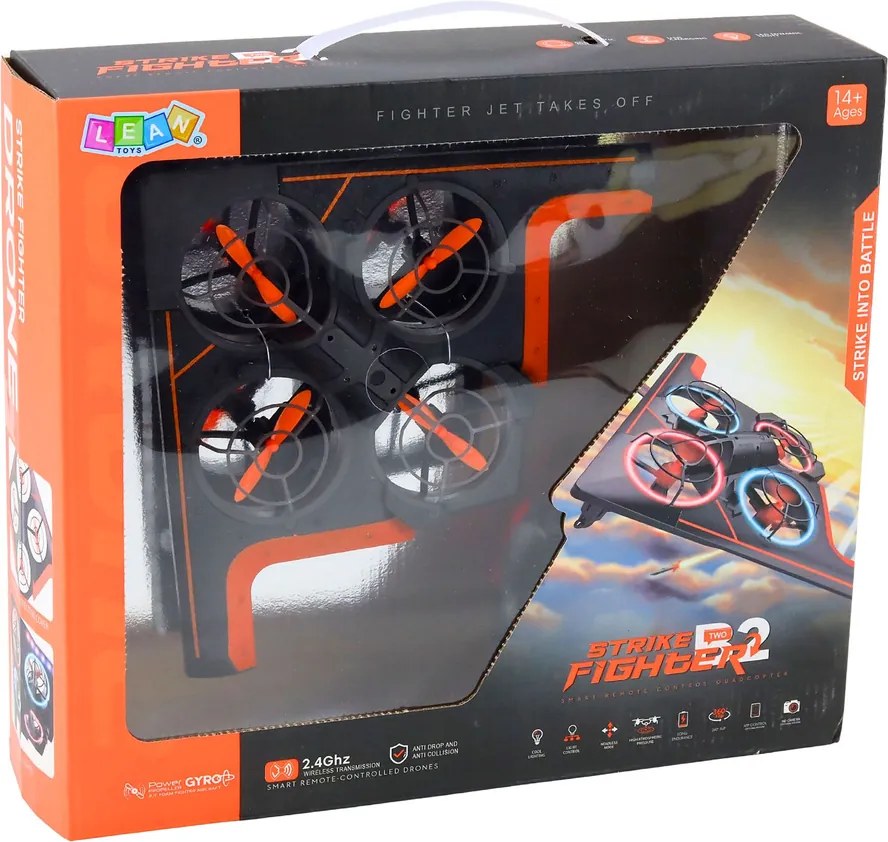 LEAN Toys Dron diaľkovo ovládaný RC lietajúci kvadrokoptéra Svetlá LED aplikácie