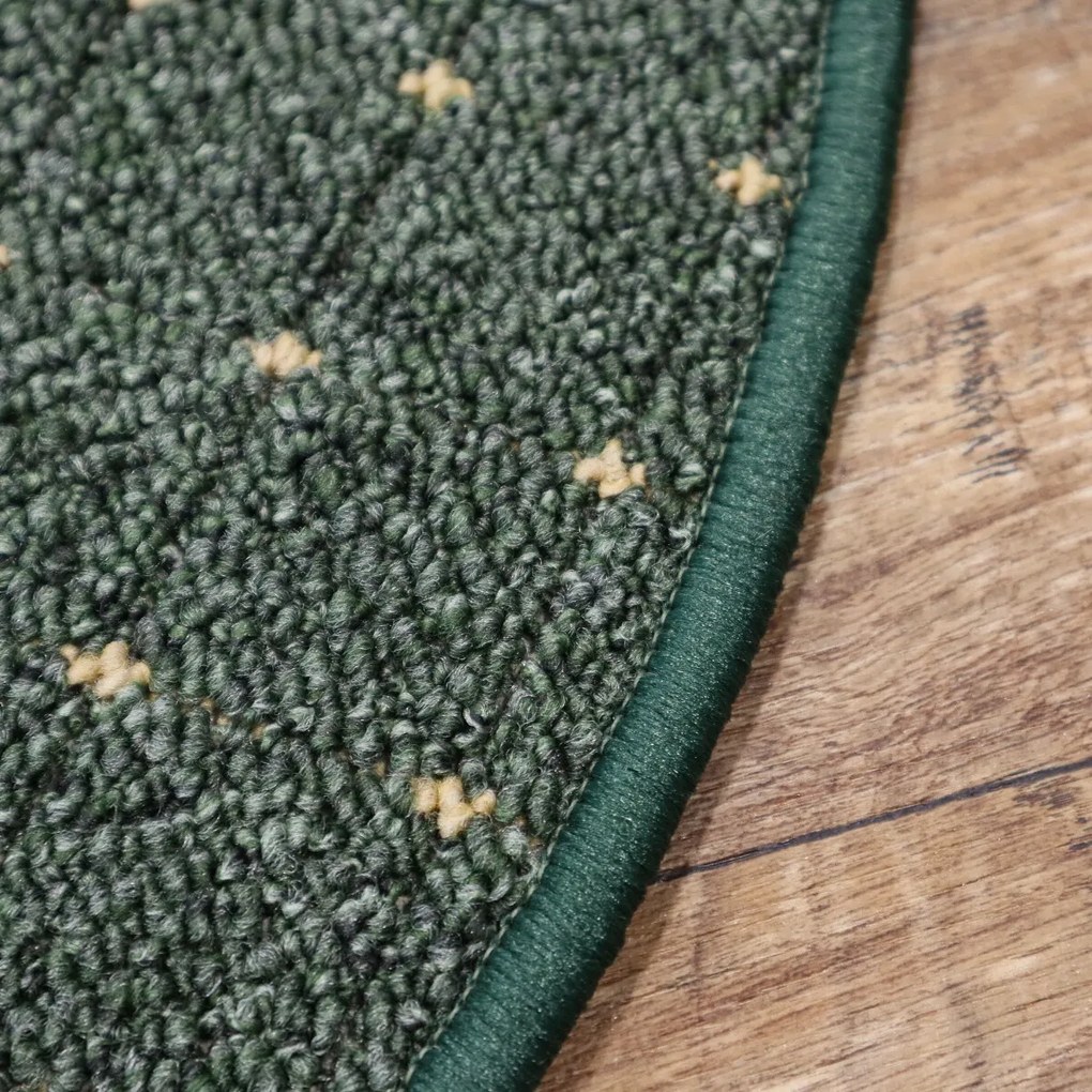Condor Carpets, Kusový koberec Udinese zelený kruh, 400x400 (priemer) kruh, zelená, chodba / predsieň