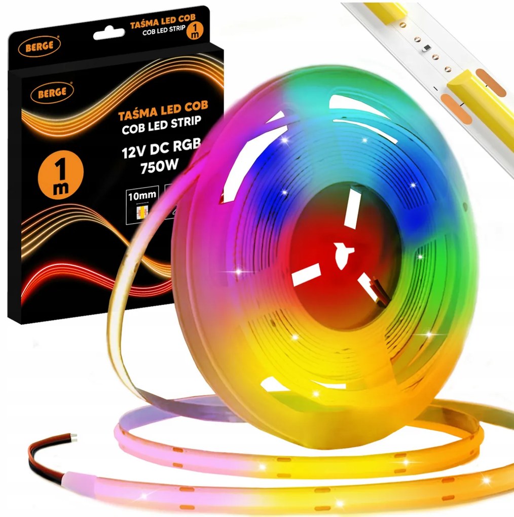 BERGE LED pásik RGB Neon COB 12V - 450D - 15W/m - IP20 - 1m