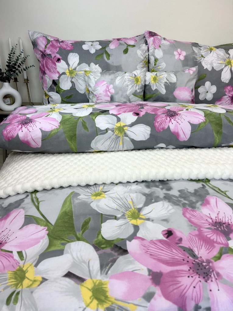 Obliečky Fialové magnólie 140x200 / 70x90 – 100% bavlna, zips