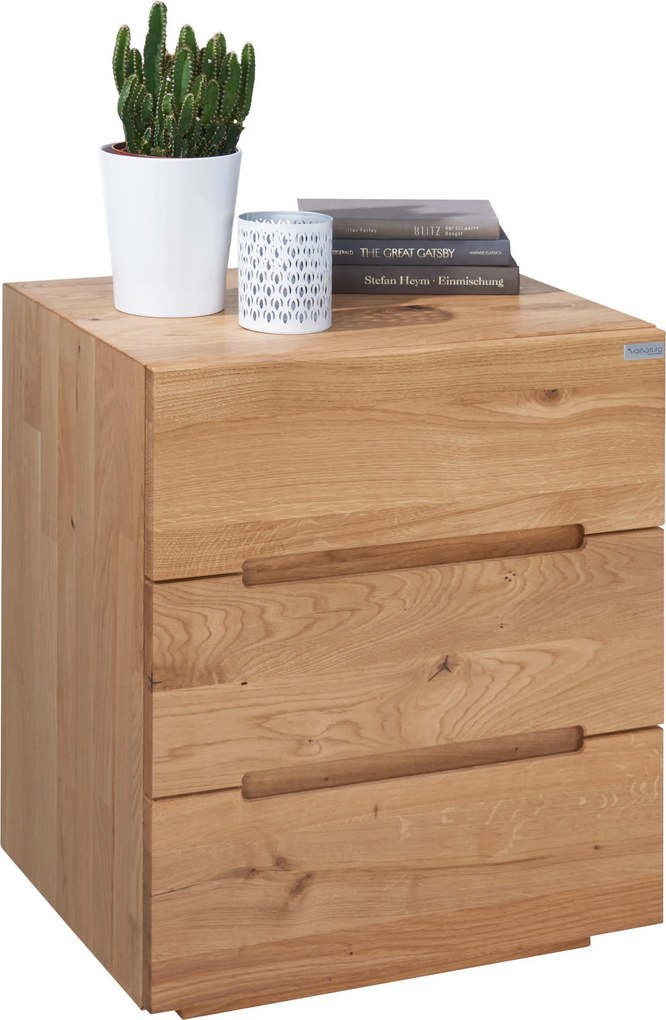 XXXLutz NOČNÝ STOLÍK, divoký dub, farba duba, 50/60/40 cm Valnatura - Spálňové sety - 002054000901